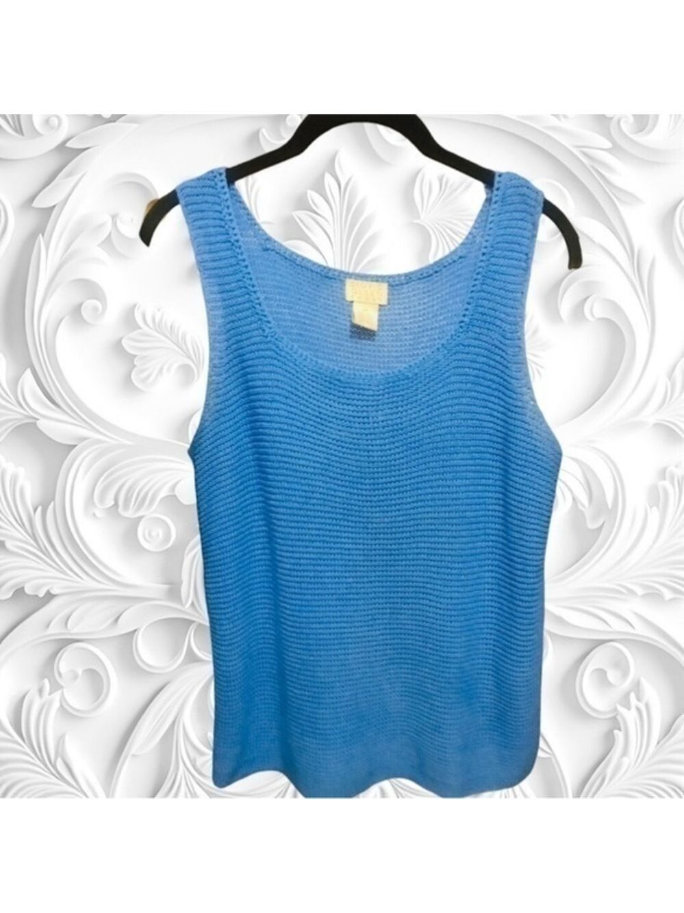 Sigrid Olsen Sport Blue Knit Sweater Tank/Vest Top Size Medium